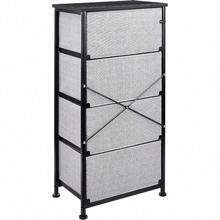 Fabric 4-Drawer Storage Organizer Unit For Closet, Black - Black - View 5