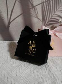 10/50/100pcs Custom Initial Wedding Favor Boxes With Bow, Personalized Monogram Gift Box With Names & Date For Guest, Elegant Candy Packaging For Engagement, Reusable Thank You Box For Party Or Bridal Shower, Multi-Functional, Stylish, High-Quality, Colorful, Ideal Gifts For Him, Tea Room, Home, Garden, Office, For Anniversaries, For Valentine's Day, For Mother's Day, For Birthdays, For Father's Day, For Graduation, For Weddings, For Housewarming, Art Activities For Children