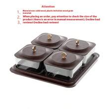 New Minimalist INS Style Luxury Imitation Wood Grain Dry Fruit Plate, Snack Nut Candy Storage Box, Home Living Room Tea Table Fruit Plate, Anniversary Supplies, Holiday Fruit Plate, Office Desk Fruit Plate