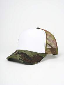 1pc Solid Color Mesh Cap, Unisex Kids Y2K Style Breathable Sun Ion Fashion Versatile Adjustable Casual Outdoor Wear - Colorblock Mesh Hat - View 26