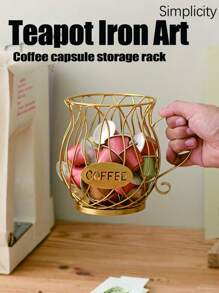 1 pezzo Portaoggetti da tè color oro, supporto decorativo per la casa per snack, caramelle, adatto per ufficio, tavolino da caffè per il soggiorno con articoli preconfezionati come foglie di tè, capsule di caffè, caramelle (non include nessun prodotto alimentare, solo il portaoggetti)