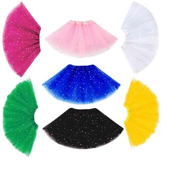 1 件女童闪亮星星芭蕾舞裙，公主派对节日舞蹈服装连衣裙