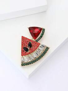 Fashionable Watermelon Brooch For Women Fruit Pin Suitable For Wearing With Dress, Suit, Hat, Shoes, Flower Scarf Banquet, Wedding, Summer Vacation, Jewelry