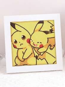pokemon Pegatinas de diamante hechas a mano de Pikachu Pokémon, manualidades DIY, adornos para marcos de fotos, adornos para el hogar, adecuados para regalar, como juego temático de fiesta para entrenar habilidades manuales, San Valentín, regalos navideños, regalos para fiestas temáticas