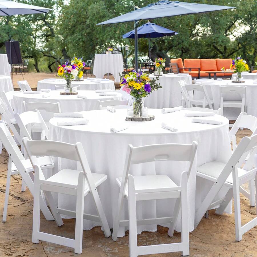 Tomnk 10pcs Round Table Cloths 90/120 Inch - Circle Bulk Linen Polyester Fabric Washable Table Cloth Cover For Wedding Reception Banquet Birthday Party Buffet Restaurant, Outdoor Deocr