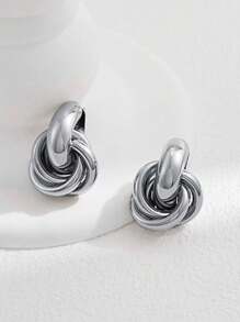 1 Pair Geometric Hip Hop Patch Earrings, Minimalist & Practical Multifunctional