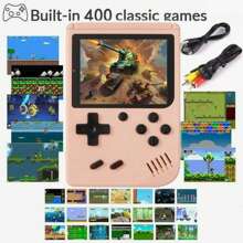 YiYi Handheld Game Console Macaron Mini 400 In 1 Gaming Console Big Screen Handheld Retro Classic Game With 1020 MAh Large Battery Plug And Play Portable Game Console Machine Retro Gaming Machine 1pc(1 Player/2 Player)