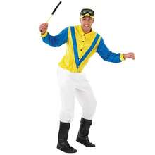 Morph Costumes Men's Fancy Dress Jockey Costume - Fun Adult Horse Racing Outfit With Accessories For Parties, Events, And Themed Celebrations - Blue - View 1