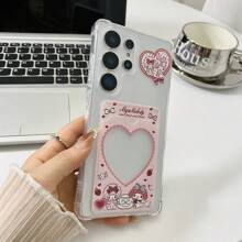 Sanrio Love Melody Card Holder Phone Case/Lanyard Phone Case/Wallet Phone Case/Pink Phone Case Compatible With Galaxy S25, Galaxy S24 Ultra, Galaxy S24 FE, Galaxy S25 Ultra, Galaxy A36, Galaxy A56, Galaxy S23 Ultra, Spark GO 2024, POP8, Spark 20C, Spark 20, Pova 6, Pova 6 PRO 5G, POP9 4G, Spark GO1, Spark GO 2025, Shockproof, Can Hold Student Card, Credit Card, ID Card