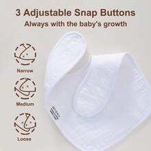Extra Thick Muslin Baby Bibs, For Heavy Droolers 0-36M | 6-Layer Super Absorbent Baby Feeding Bibs | Unisex Neutral Design 10-Pack, Hypoallergenic & Quick Dry