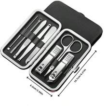 1 Set Setnail Clipper Set With Nail File, Stainless Steel Foot Clipper Set, Sharp Nail Clippers And Knives, Nail And Foot Clipper Set, Toenail With Portable Fashion Box, Stainless Steel Travel Beauty Set