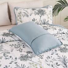 DJY 3 Pieces Queen King Size Gradient Aqua Flower Pattern Bedspread Coverlet For All Season,Soft Lightweight Microfiber Bedding Set,Wedding Items,Valentines Day Home Bed Room Decor,Easter Gifts,Mothers Day Gift,All Season - Botanical Blue - 查看 5
