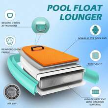 Inflatable Pool Float Lounger For Adults, Water Floating Chair Pool Float Raft With Cup Holder And Backrest For Swimming Pool, Lake, Party And Beach - Mint Green - View 3
