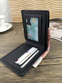 New Simple And Stylish PU Wallet, Business Casual Horizontal Imitation Leather Card Holder, Stylish Pattern Large Capacity Wallet, Men's Ultra-Thin Horizontal Wallet With Secure Multi-Card Holder, Men's Short Wallet, Men's Contrast Wallet, Stylish Brown And Black Design, Compact And Durable, Suitable For Daily Use, Secure Bifold Wallet, Father's Day Gift, Holiday Gift, Valentine's Day Gift
