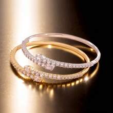 Luxurious Sparkling Zirconia Artificial Inlaid Women's Bracelet With Full Copper Plating And 14k Gold, Exquisite And Sparkling Daily Wear Accessories, Making You Stand Out Anywhere