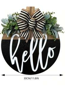 Señal redonda de madera talla grande vendida, pieza decorativa de madera para la puerta principal, decoración del hogar