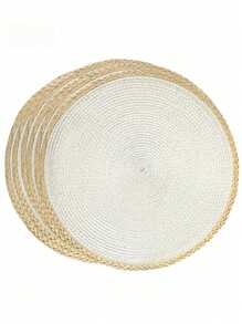 14 Inch Round Woven Placemat, 2/6 Pcs Washable Heatproof Placemats For Dining Table, Non-Slip For Indoor/Outdoor Use, Suitable For Dinner, Events, Family Gatherings, Thanksgiving, Christmas, Easter