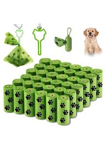 Pet Excrement Bags With Dispense And Clip, 33 * 23 CM Large Dustpans PLA Supports Up To 4 Kg, Garbage Bags For Cat And Dog Poop Waste It Comes With A Clip And A Dispenser For Easy Transport And Operation