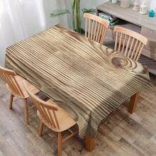 1 chiếc khăn trải bàn họa tiết vân gỗ hình học, in phong cách trang trại, khăn trải bàn hình chữ nhật/tròn bằng polyester hiện đại chống thấm nước, in kỹ thuật số thích hợp cho phòng khách, bàn ăn ngoài trời, bàn tròn nhỏ - Nhiều màu - Xem 7