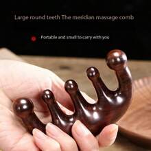 Green Sandalwood Scalp Massager | FSC-Certified Wooden Head Massage Tool For Scalp Treatment, Gua Sha, And Hair Growth Promotion | Wide-Tooth Design, Hypoallergenic | Easy To Carry
