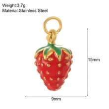 1 Pc Fashion Jewelry Compact Pendant Cherry Strawberry Mango Watermelon Stainless Steel Fruit DIY Women's Vacation Beach Accessories And Accessories