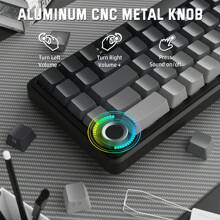 X66 Gasket Wireless Mechanical Keyboard With Volume Knob,60% Bluetooth/2.4GHz/Wired Gaming Keyboard,RGB Backlit,OEM Tri-Color PBT Keycaps,66 Keys Hot Swappable For PC/