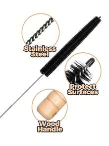 1 件套干衣机清洁套装 干衣机绒毛刷、通风排水清洁刷、长款柔性冰箱线圈刷、吸尘器刷 家用清洁产品、清洁小工具、浴室配件、家用清洁用品、家用清洁工具、柔性绒毛去除器、冰箱管道长款线圈刷、厨房配件