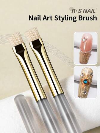 RS NAIL 1 Stück RSNAIL Nagelkunst Styling Pinsel mit harten Borsten, professionelles Werkzeug zum Zeichnen & Malen von 3D-Designs, einfach zu verwenden, angenehm zu halten, geeignet für Salon & Heimgebrauch
