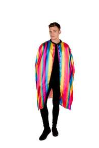 Morph Costumes Vibrant Rainbow Cape Costume For Adults - Perfect Fancy Dress For Pride Events, Festivals, Halloween, And Fun Celebrations - Multicolor - View 2
