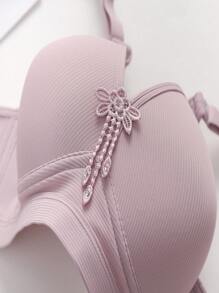 3pcs/Set Women Wire-Free Solid Color Comfortable Gather And Support Bras