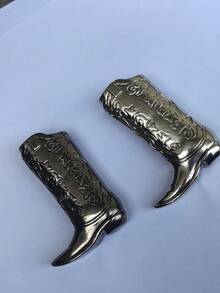 1 件时尚银色牛仔靴形打火机支架 - 适用于 Mini Bic J5，派对和日常使用的完美选择