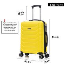 登机箱 55x40x20cm ABS+聚碳酸酯 (40L) 半刚性小型拉杆手提行李箱 4 个 360º 旋转轮子 数字锁 - 20 英寸 - 黑色/海军蓝/黄色/薄荷绿/玫瑰金/绿色/浅粉色/青绿色 - 黃色 - 查看 3