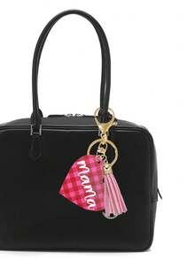 Mama Wooden Charm Keychains With Colorful Tassels - Mother'S Day New Diy Handmade Flower Tassel "Mama" Wooden Tag Pendant, Colorful "Mothers Best Mom Ever" Letter M Buckle, Car/Bag Decor Hanging Ornament,Perfect Mother'S Day Gifts Ideal For Bags, Cars, And Backpacks, Personalized Gifts|Celebratory Keychains|Ring Buckle Closure,Creative Gift For Girlfriend, Phone/Car Accessory, Holiday Gift, Event Favor, Suitable For Daily Use - Multicolor - View 4