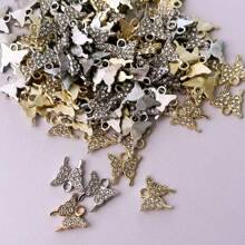 Modischer kristalliner Strass-Schmetterling Legierung Anhänger, tier-geformtes DIY Schmuckzubehör für Halskette, Armband, Ohrringe, Schlüsselanhänger