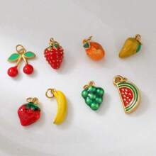 1 Pc Fashion Jewelry Compact Pendant Cherry Strawberry Mango Watermelon Stainless Steel Fruit DIY Women's Vacation Beach Accessories And Accessories