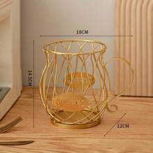 1 pezzo Portaoggetti da tè color oro, supporto decorativo per la casa per snack, caramelle, adatto per ufficio, tavolino da caffè per il soggiorno con articoli preconfezionati come foglie di tè, capsule di caffè, caramelle (non include nessun prodotto alimentare, solo il portaoggetti)