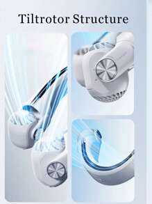1 pièce Ventilateur à collier suspendu avec hélices turbo réglables sans lames, ventilateur sans lame portable à collier sans lame, mini refroidisseur d'air USB rechargeable