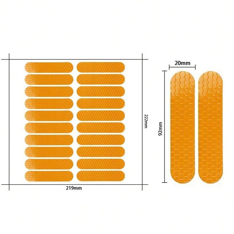 20pcs Night Warning Sticker 19mm PVC Reflective Stripe Dustproof Waterproof Scooter Eflective Decals - Multicolor - View 1