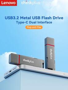 Lenovo USB3.2 U Disk, Plug And Play, Massive Space To Easily Back Up Photos, Videos And Documents, Widely Compatible With Various Electronic Devices, Metal Shell Is Shockproof And Drop-Resistant!