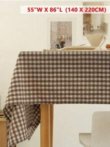1pc Vintage Checkered Tablecloth, Skin-Friendly And Absorbent, Reusable For Weddings, Valentine's Day, Parties, Dining Rooms, Living Rooms, And Daily Decor