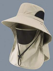 1pc Breathable Face Mask Sun Hat, Suitable For Outdoor, Sports, Hiking In Spring & Summer