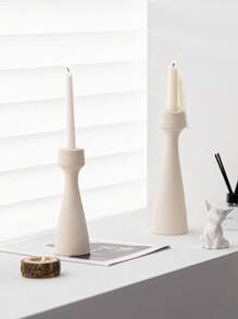 1Pieces Of Plain Conical Ceramic Candlesticks, With A Simple And Natural Style Design, Suitable For Conical Candles, Soft Home Decoration Items, Photography Props, Tabletops, Party Decorations, Gifts, White, Suitable For Dining Rooms, Living Rooms, And Home Decoration.