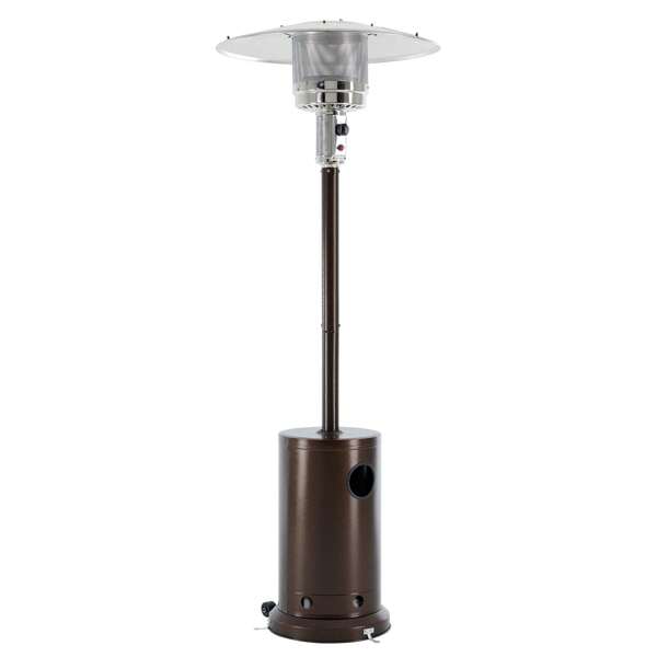 48,000 Propane Patio Heater, Comes With Double Heating Grid And Wheels,Portable Design For Home, Commercial, Brown