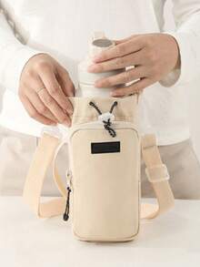 1 Custodia per borraccia con tasca, borsa per borraccia da viaggio leisure all'aperto, portatile, a tracolla, fornimenti per il ritorno a scuola - Multicolore - Visualizzare 7