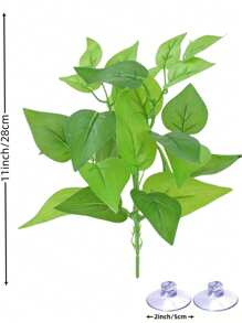 Reptile Plants For Terrariums, Amphibian Habitat Decorations, Artificial Hanging Plants With Suction Cups, Artificial Plants For Gecko Color-Changing Dragon Snake Turtle Tank Accessories