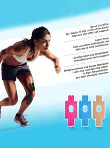5 pezzi Nastro kinesiology per ginocchia, ginocchiere, nastro antiabrasione per i muscoli, nastro di supporto articolare in spandex, impermeabile e traspirante, taglia universale, appositamente progettato per la protezione sportiva e gli accessori, allevia il disagio, con funzione di compressione fissa, adatto per ciclismo estivo, trekking, arrampicata, corsa, palestra e allenamento all'aperto