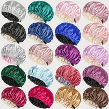 Awegeo Women's Adjustable Silky Satin Sleep Bonnet With Extended Ties - Solid Color Hair Protection Cap, Soft & Breathable Design For Nighttime Care & Daytime Home Comfort - A - View 9