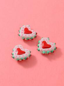 1/5 piezas Cuentas de vidrio pintadas a mano con corazones de puntos de múltiples colores de dopamina, aptas para hacer collares, pulseras, aretes, llaveros, encantos de teléfono, para amantes unisex