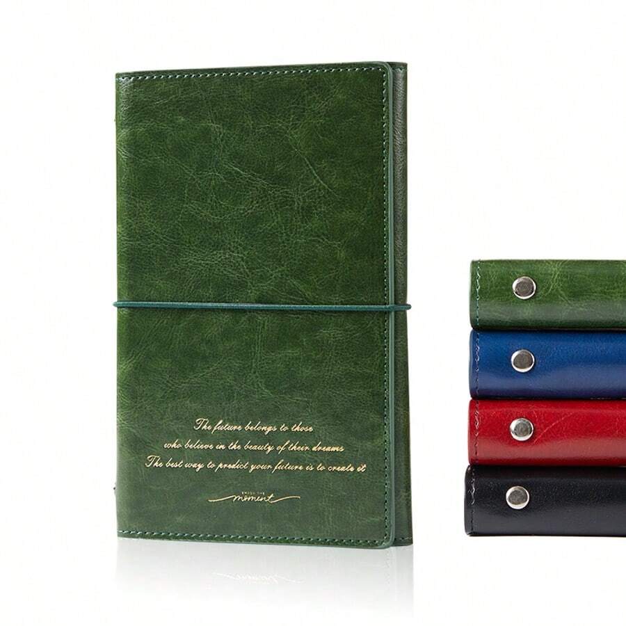1pc Triple Folding Business A6 Notebook - Multicolor - View 1