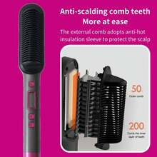 Hair Straightener Brush,Hot Comb,Hair Straighteners , Anti-Scald Comb Design, LCD Screen, Hot Hair Brush For Smooth Frizz Free Hair - Ceramic Flat Iron Brush,Fast Heating, Adjustable Temperature, Wet And Dry Use, Perfect Gifts For Women - View 9